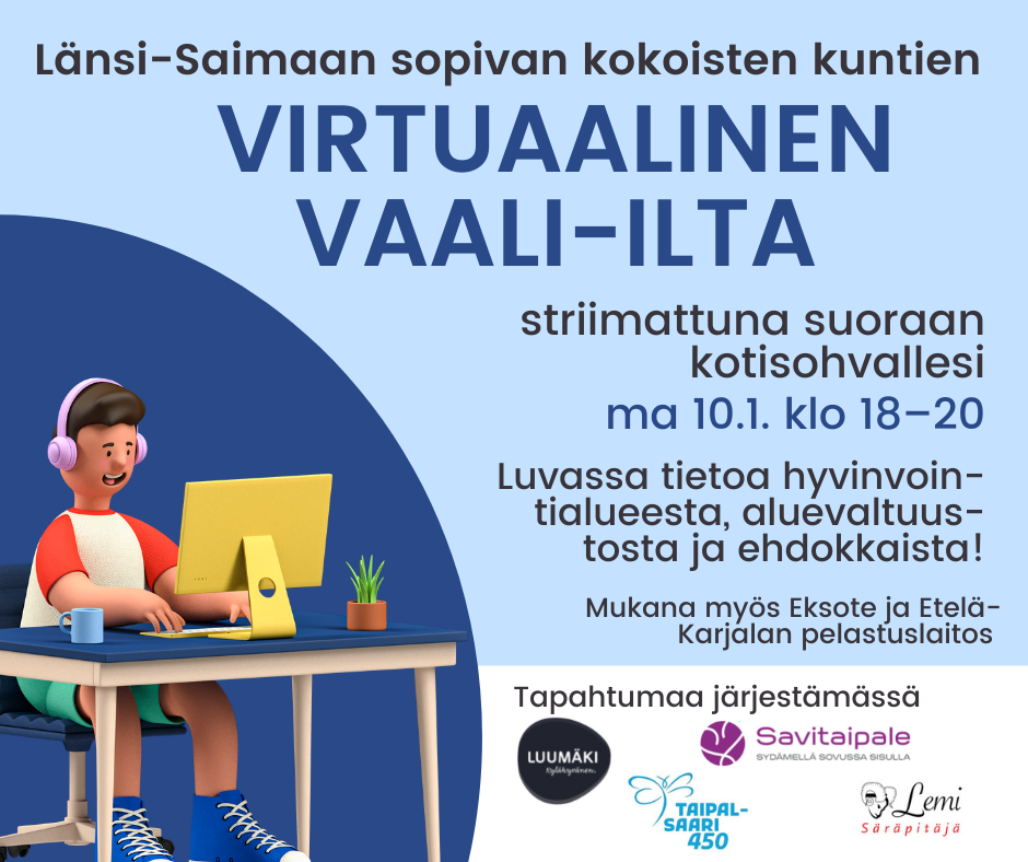 Neljän kunnan yhteinen virtuaalinen aluevaalien info-ilta ma 10.1.2022