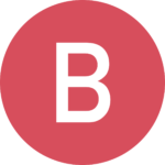 B-siiven symboli punaisella pohjalla