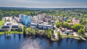 keskusairaala ilmasta kuvattuna