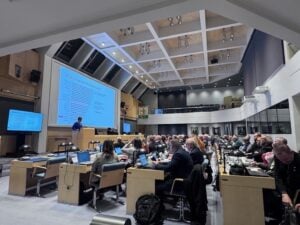 Valtuusto istumassa kokouksessa.