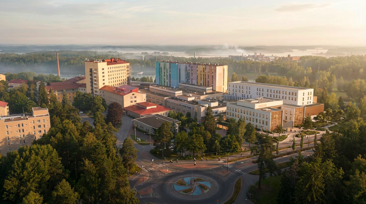 Havainnekuva Kahilanniemen kampuksesta.